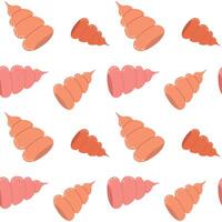 Hand drawn vector illustrations - seamless pattern of seashells.