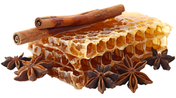 AI generated Fresh honey with cinnamon on a transparent background png