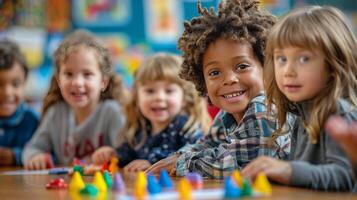 AI generated Group of Little Girls Sitting Together photo