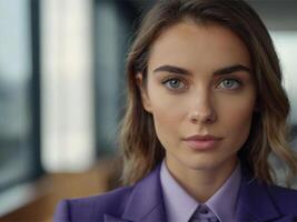 AI generated Business Woman in Lavender Suit photo