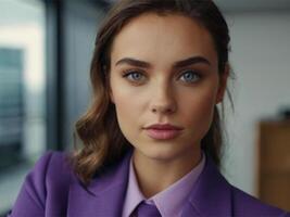 AI generated Business Woman in Lavender Suit photo