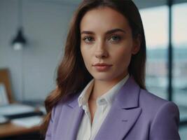 AI generated Business Woman in Lavender Suit photo