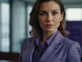 AI generated Business Woman in Lavender Suit photo