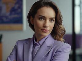 AI generated Business Woman in Lavender Suit photo