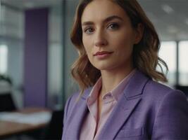 AI generated Business Woman in Lavender Suit photo