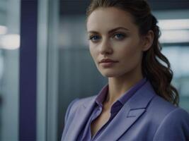 AI generated Business Woman in Lavender Suit photo