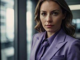 AI generated Business Woman in Lavender Suit photo