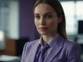 AI generated Business Woman in Lavender Suit photo