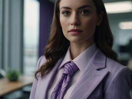 AI generated Business Woman in Lavender Suit photo