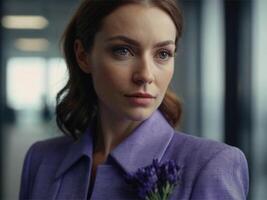 AI generated Business Woman in Lavender Suit photo