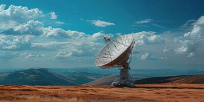 AI generated Satellite Dish on Hilltop photo