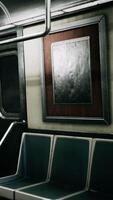 empty subway wagon using New York city public transportation system video