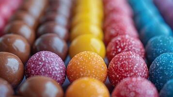 AI generated Assorted Colorful Candies Close Up photo