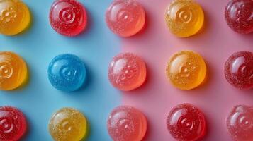 AI generated Assorted Colorful Candies Close Up photo