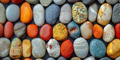 AI generated Assorted Colorful Rocks photo