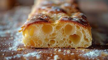 AI generated Close Up of Bread on Table photo