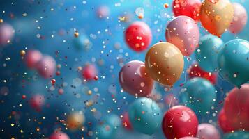 AI generated Cluster of Balloons Floating in the Air photo