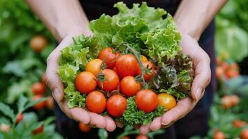 AI generated Person Holding a Bowl of Vegetables photo