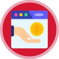 en línea donación plano multi circulo icono vector