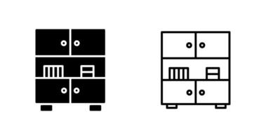 Table with Shelves Vector Icon