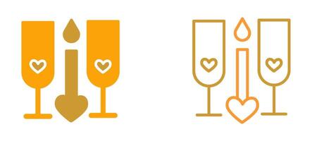 Two Glasses Romantic Vector Icon