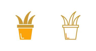 Grass Pot Vector Icon