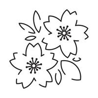 Sakura line icon. Linear Japanese cherry blossom symbols isolated on a white background. Spring vector illustration.