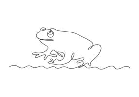 Simple frog outline continuous one line drawing vector illustration