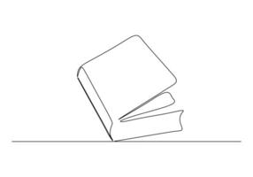 One continuous line drawing of book. Educational concept vector illustration