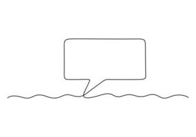 Speech bubble continuous single line art vector illustration