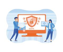 general intimidad regulación para proteccion de personal datos. gdpr y intimidad política concepto. personalidad verificación, seguro cuenta acceso. plano vector moderno ilustración