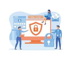 Data protection Concept. Data security and privacy and internet security. flat vector modern illustration