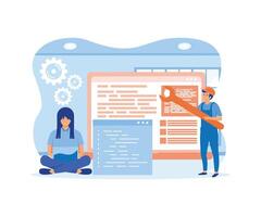 Landing page template of System Maintenance Concept. flat vector modern illustration