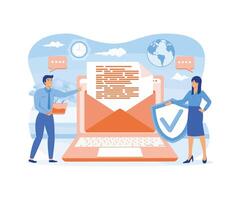 Mail service, e-mail message, mail notification sending, a new incoming sms, envelope, Social network, chat, spam. flat vector modern illustration