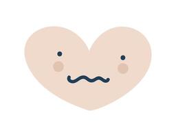 beige tonto corazón emoji icono. objeto símbolo plano vector Arte. dibujos animados elemento para web diseño, póster, saludo tarjeta
