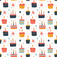 AI generated Birthday Seamless Pattern Background png
