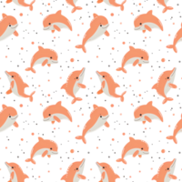 AI generated Cute Dolphin Seamless Pattern png