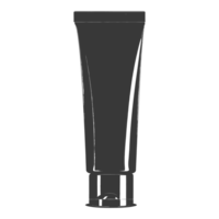 AI generated Silhouette cosmetic tube black color only png