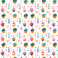 AI generated Birthday Seamless Pattern Background png