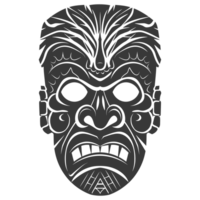 AI generated Silhouette Hawaiian Mask black color only png