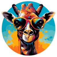 AI generated Cool Giraffe Design For T Shirt png