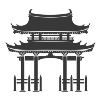 ai gegenereerd silhouet Japans traditioneel poort zwart kleur enkel en alleen png