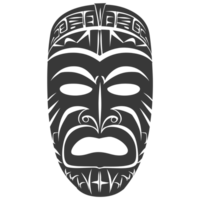 ai genererad silhuett hawaiian mask svart Färg endast png