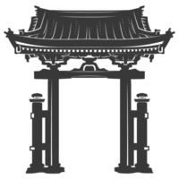 AI generated Silhouette japanese traditional gate black color only png