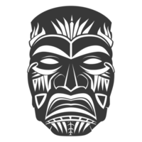 ai genererad silhuett hawaiian mask svart Färg endast png