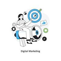 Digital Marketing Flat Style Design Vector illustration. Stock illustration