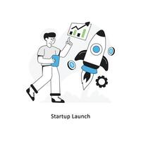 Startup Launch Flat Style Design Vector illustration. Stock illustration