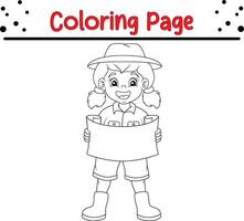 Happy children coloring page vector