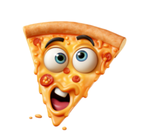 AI generated Surprised Pizza Slice Character PNG