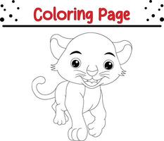 cute baby tiger coloring page for kids vector